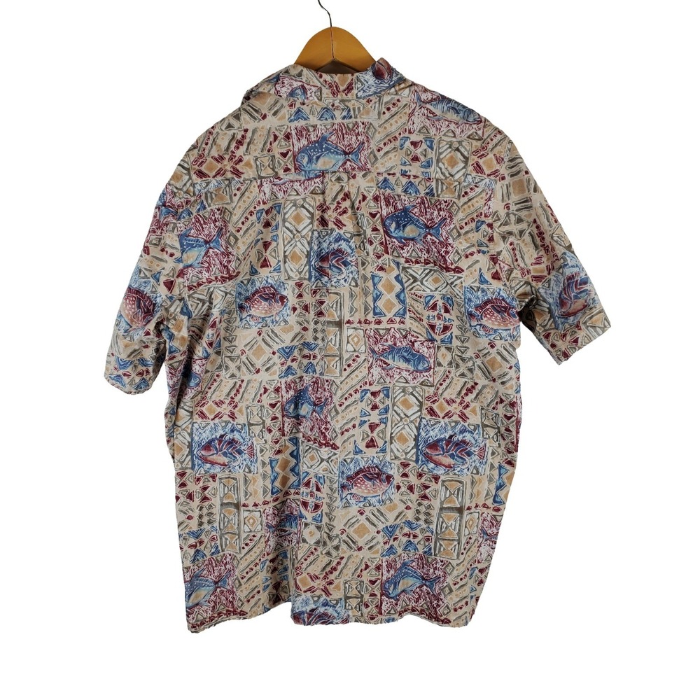 Go Barefoot Men's 2XL Hawaiian Shirt Fish Print Made in USA 100% Cotton Aloha - Picture 3 of 8